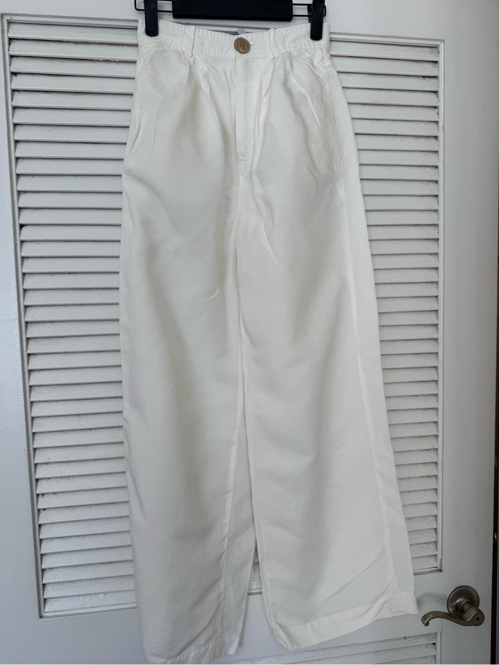 & Other Stories White High-Waist Wide-Leg Trousers